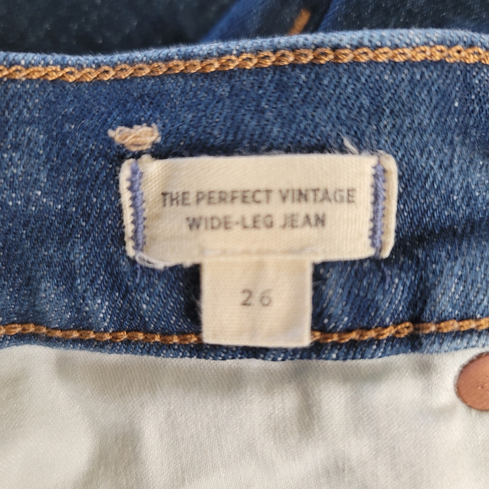 Madewell Perfect Vintage Wide Leg High Rise Jeans Denim, 26, Clean Girl - Picture 3 of 10